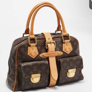 Louis Vuitton Brown and Gold Monogram Manhattan Satchel